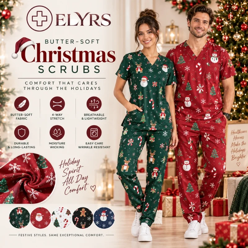 Buuter-soft Christmas Scrubs