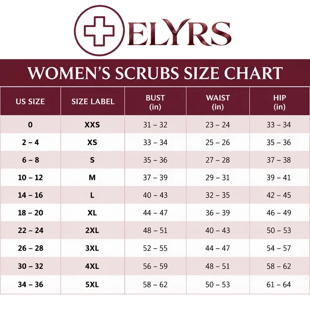 Medical Scrub Size Chart for Women