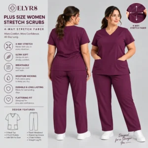 plus size stretch scrubs sets​