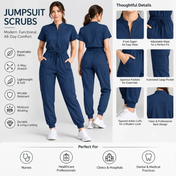 Jumpsuit Scrubs Women
