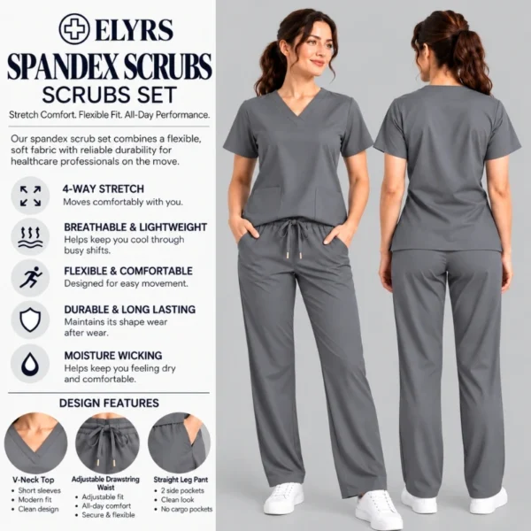 spandex Stretch scrubs