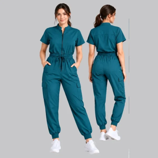 teal scrub jumpsuit